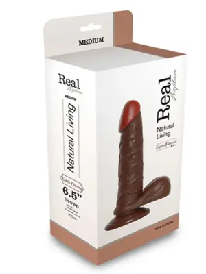 Dildo-REALISTIC DILDO REAL RAPTURE BROWN 6.5"