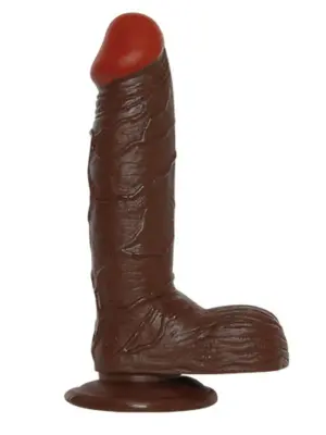 Dildo-REALISTIC DILDO REAL RAPTURE BROWN 7.5"