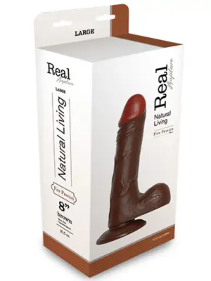 Dildo-REALISTIC DILDO REAL RAPTURE BROWN 8"