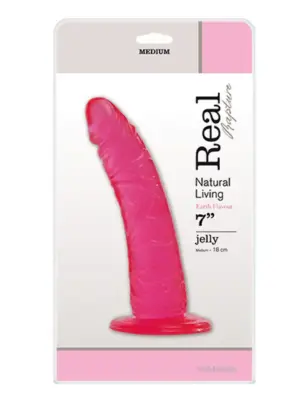 Dildo-JELLY DILDO REAL RAPTURE PINK 7"