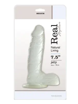 Dildo-JELLY DILDO REAL RAPTURE CLEAR 7.5"