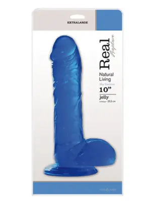 Dildo-FALLO JELLY REAL RAPTURE BLUE 10"