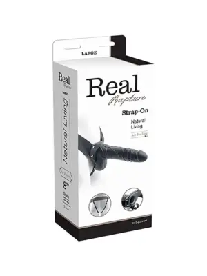 Proteza-FALLO STRAP ON CAVO REAL RAPTURE 8 BLACK WITH BALLS