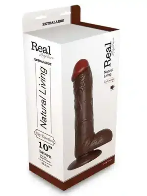 Wibrator-REALISTIC VIBRATOR REAL RAPTURE BROWN 10"