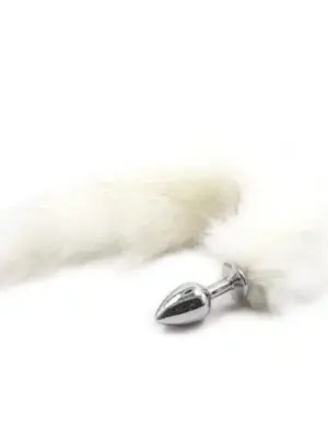 Plug anale con coda Long Fox Tail bianca
