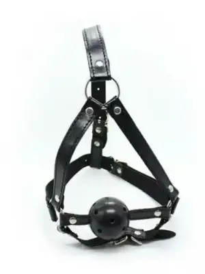 Knebel-Imbracatura Viso con morso Head Harness+Ball Gag