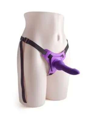 Cintura regolabile strap-on Purple con fallo realistico