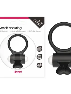 Power Clit Silicone Cockring Black
