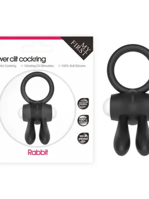 Power Clit Silicone Cockring Black