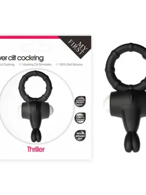 Power Clit Silicone Cockring Black