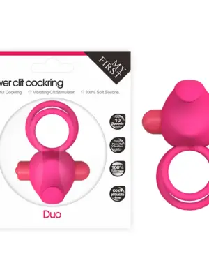 Power Clit Duo Silicone Cockring Pink