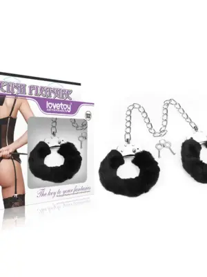 Fetish Pleasure Fluffy Leg Cuffs Black