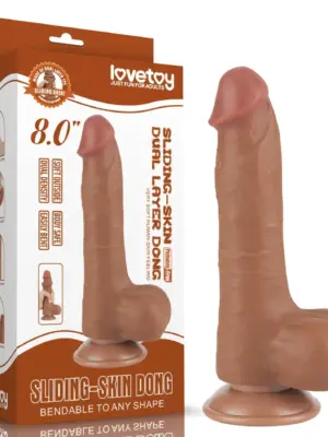 Dwuwarstwowy Dildo Realistyczny 8'' Brązowy