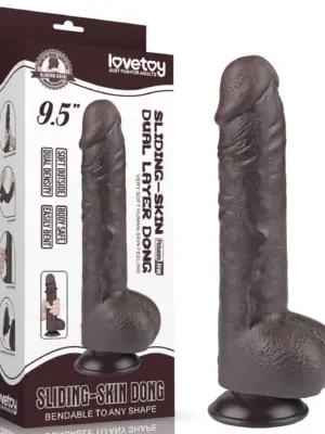 Dwuwarstwowy Dildo Realistyczny 9.5'' Dual Layer Black