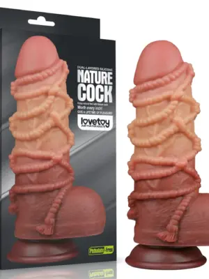 9.5'' Dual layered Platinum Silicone Cock with Rope