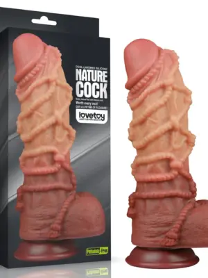 Dwuwarstwowy Penis Silikonowy z Lasso 10,5''