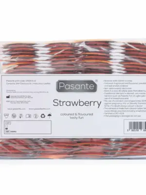 Pasante Strawberry Crush Condoms Bulk Packs 144 psc