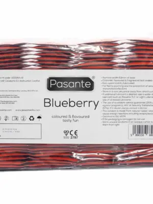 Pasante Blueberry Blast Condoms Bulk Packs 144 pcs