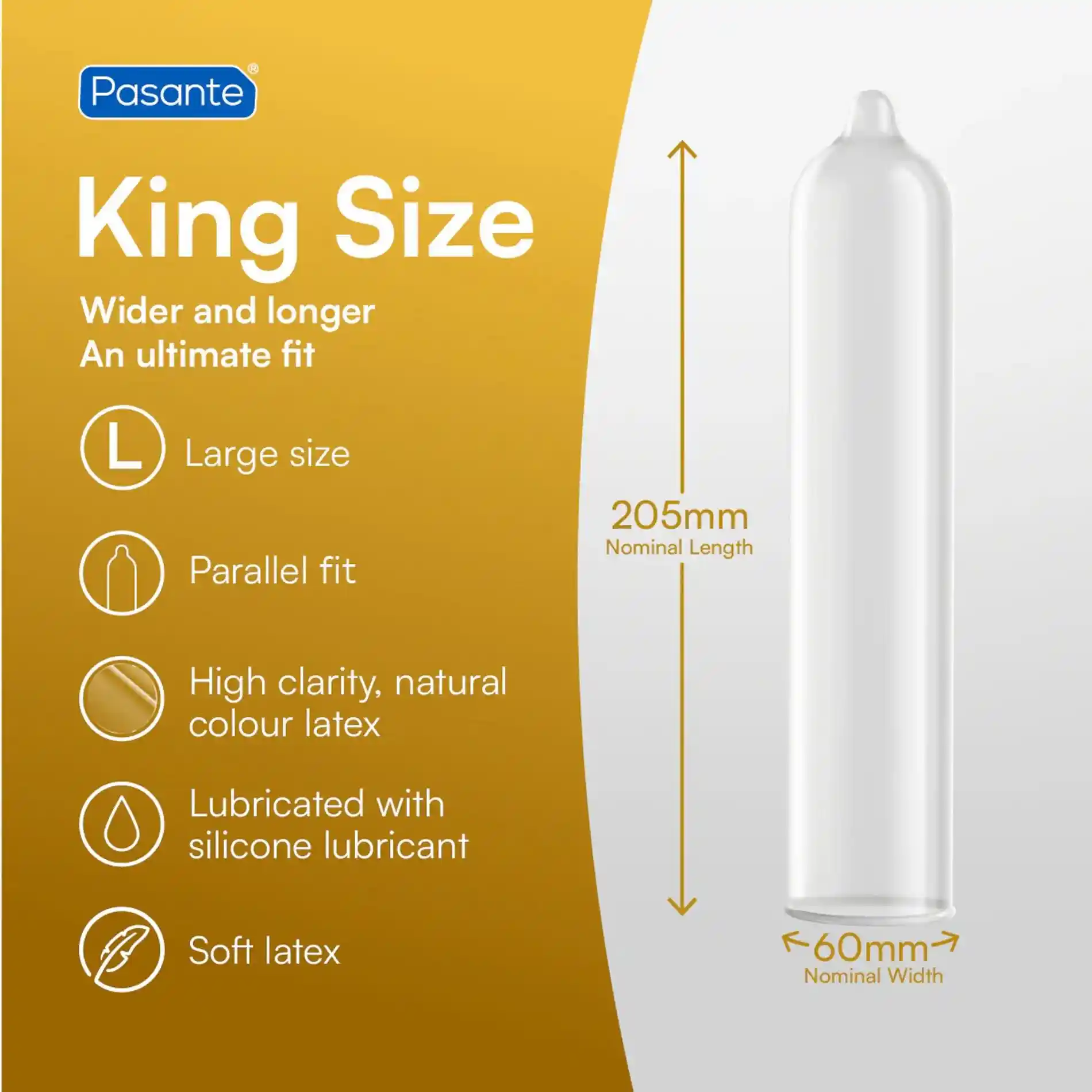 Pasante King Size Condoms 3 pcs - obrazek 3