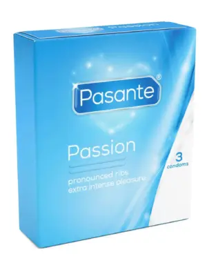 Pasante Ribbed/Passion Condoms  3 pcs