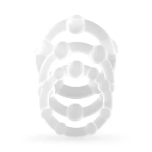 TRIPLE BEAD COCKRING SET CLEAR CRUSHIOUS