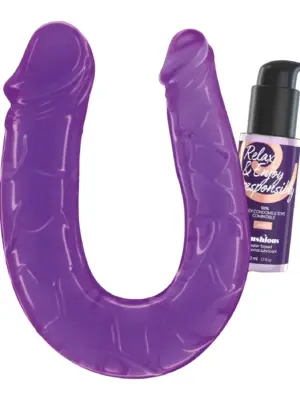 CRUSHIOUS DEEP DIVER DOUBLE DILDO WITH ANAL LUBRICANT 50ML PURPLE
