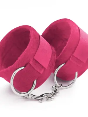 TOUGH LOVE VELCRO HANDCUFFS WITH EXTRA 40CM CHAIN CRUSHIOUS PINK