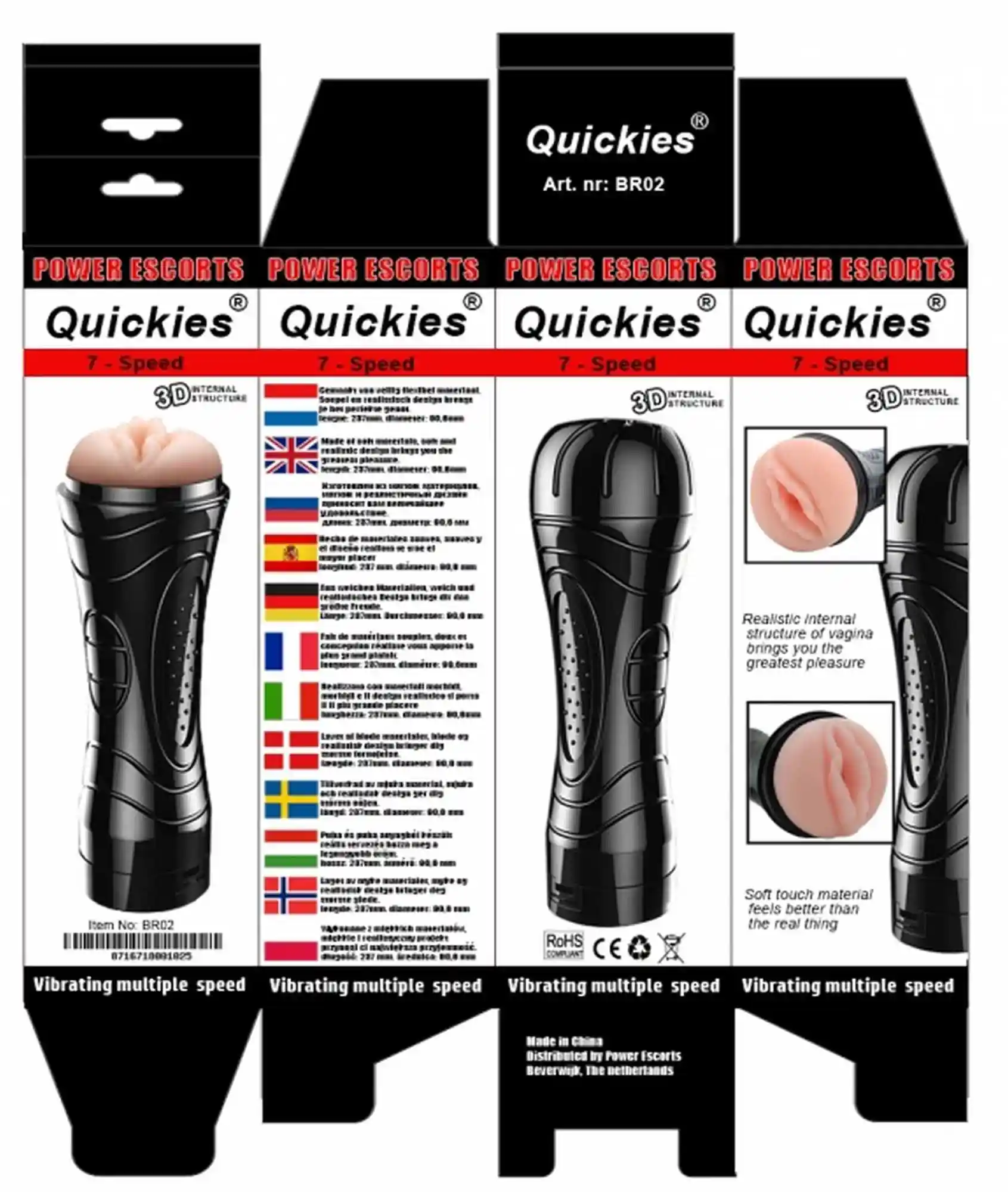 Quickies black vibrating masturbator - obrazek 4