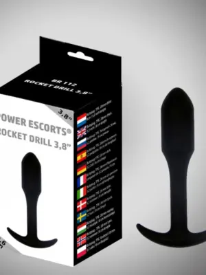 Rocket drill 3,8 inch black  anal plug 3,8  inch / 9,6 cm
