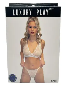 Bielizna-Luxury Play - Lingerie Set Medium White