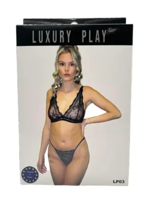 Bielizna-Luxury Play - Lingerie Set Small Black