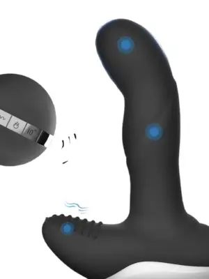 Luxury Play Prostate Stimulator – Silicone Usb Massager – 7 Function – Pulsator – Heating – Black