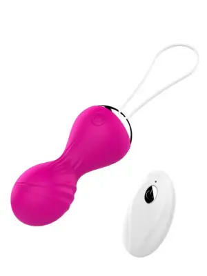 Kulki-Vibrating Silicone Kegel Balls USB 10 Function / Remote control -Pink