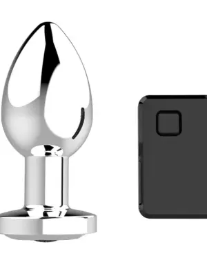 Stymulator-Rechargeable Butt Plug Vibrator USB 10 Functions - Silver