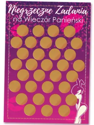 Plakat-zdrapka z zadaniami dla Przyszłej Panny Młodej