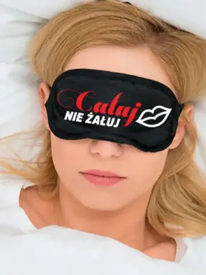 Maska-Opaska na oczy """"CAŁUJ NIE ŻAŁUJ""""