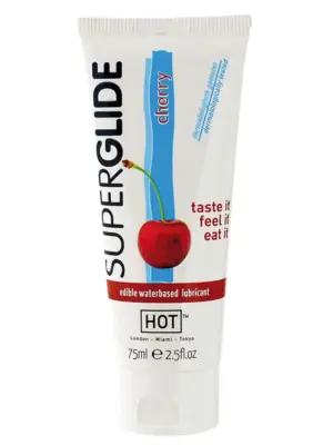 Żel-HOT Superglide CHERRY- 75ml edible lubricant waterbased -