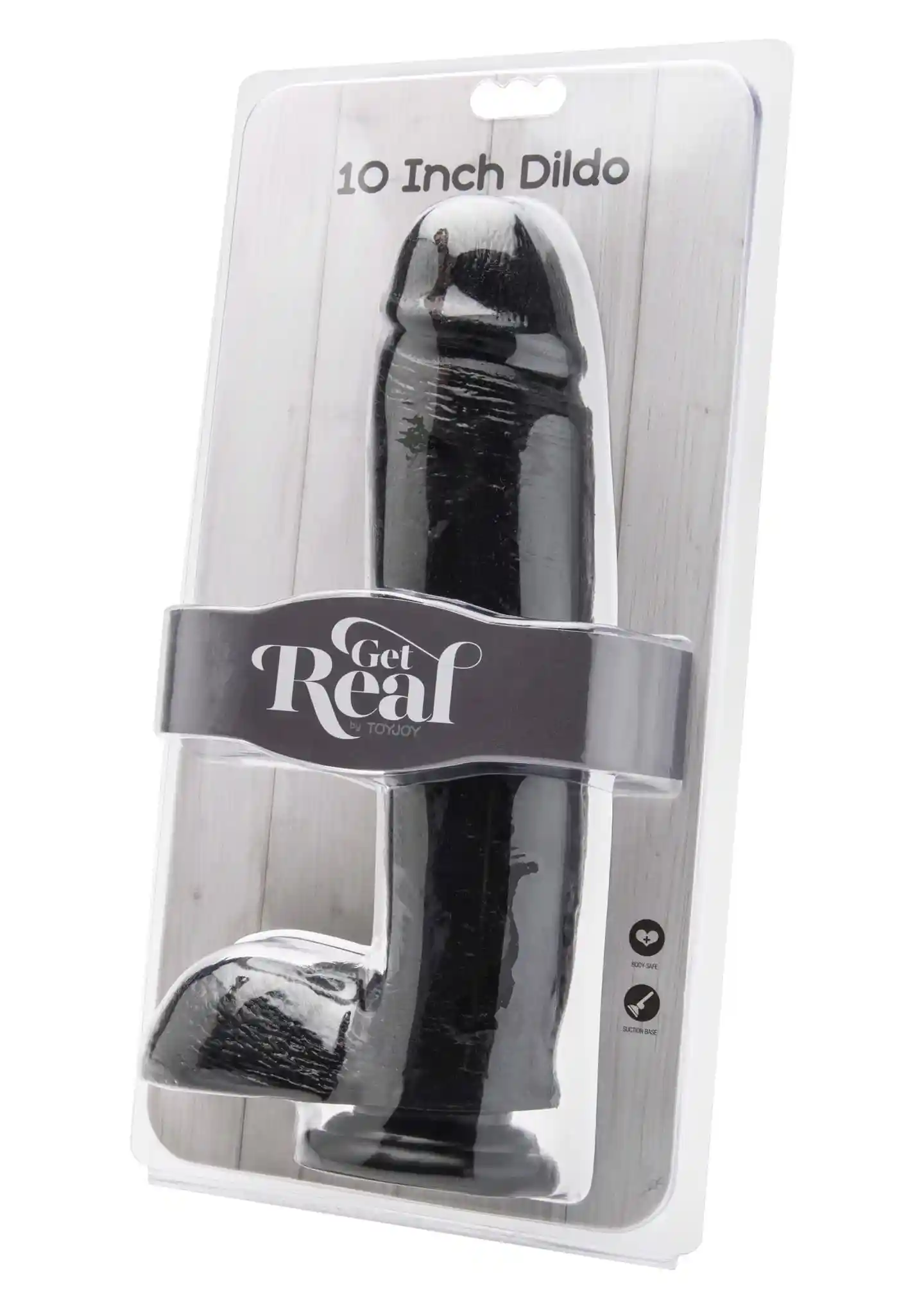 Dildo 10 inch with Balls Black - obrazek 2