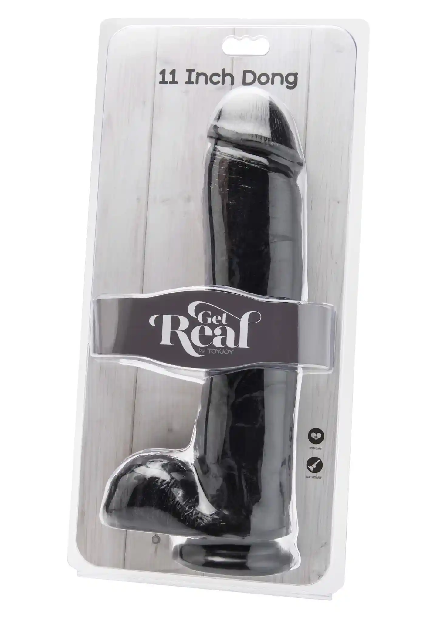 Dildo 11 inch with Balls Black - obrazek 2