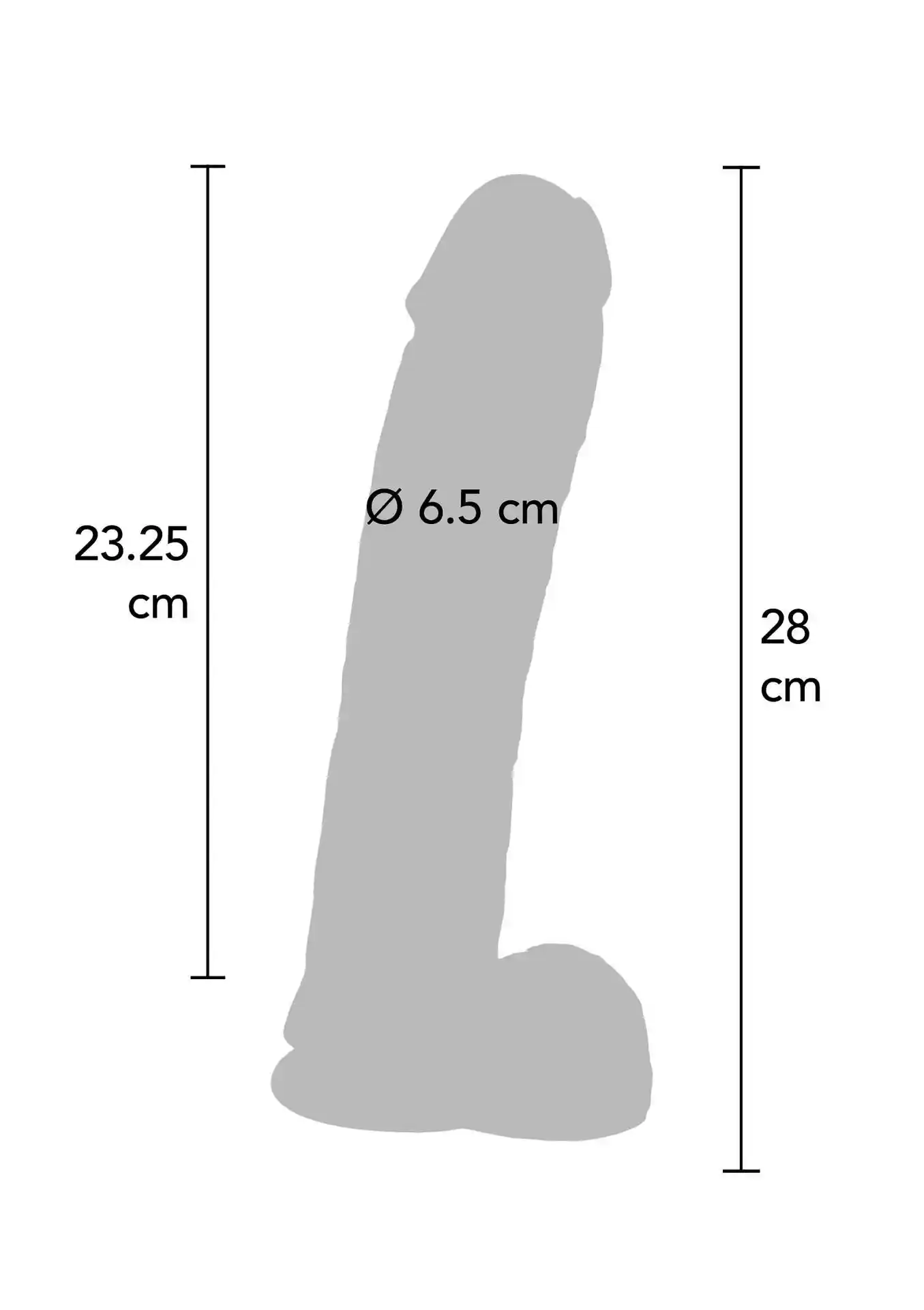 Dildo 11 inch with Balls Black - obrazek 3