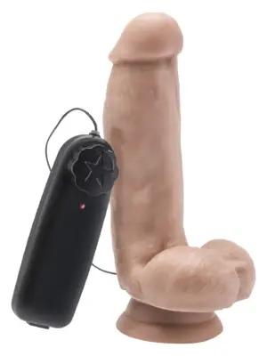 Dildo 6in. with Balls Vibrator Light skin tone