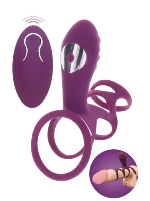 Owijka na Penis z Stymulatorem Łechtaczki Fioletowa