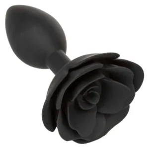Large Rose Anal Plug Black