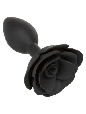 Large Rose Anal Plug Black