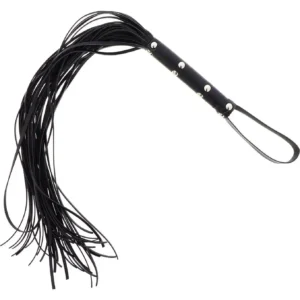 Long Studded Flogger Whip Black