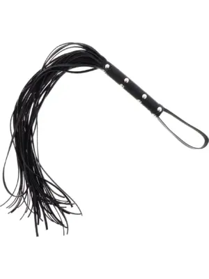 Long Studded Flogger Whip Black