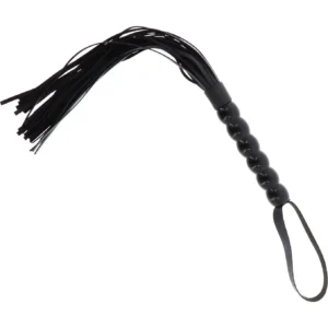 Long Beaded Flogger Whip Black