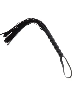 Long Beaded Flogger Whip Black