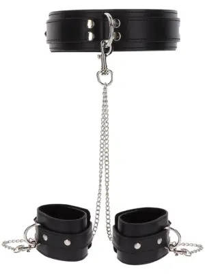 Heavy Collar and Wrist Cuffs Black