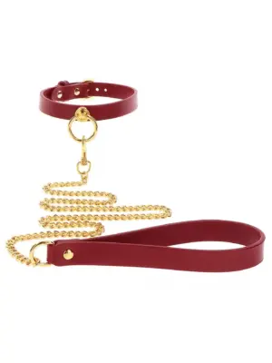 O-Ring Collar and Chain Leash Red